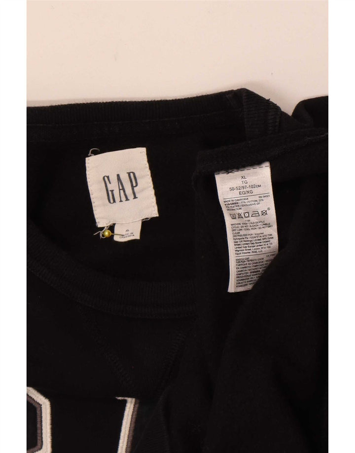 Gap Mens Graphic Sweatshirt Jumper XL Black Cotton