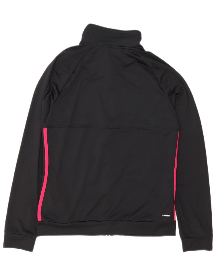 Adidas Womens Climalite Oversized Tracksuit Top Jacket UK 8/10 Small Black