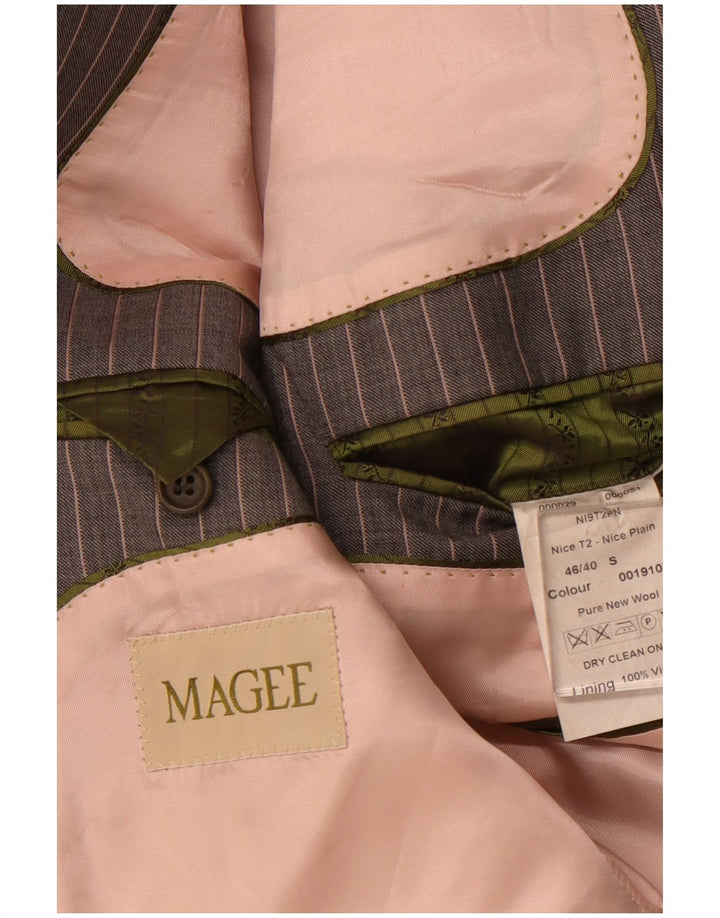 Magee Veste blazer à 2 boutons pour homme IT 46 Petite laine vierge à fines rayures grises