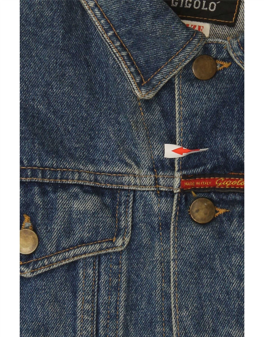 Vintage mujer chaqueta de mezclilla Reino Unido 14 algodón azul medio