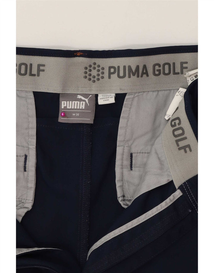 Pantaloni chino da golf da uomo Puma W36 L30 poliestere blu navy