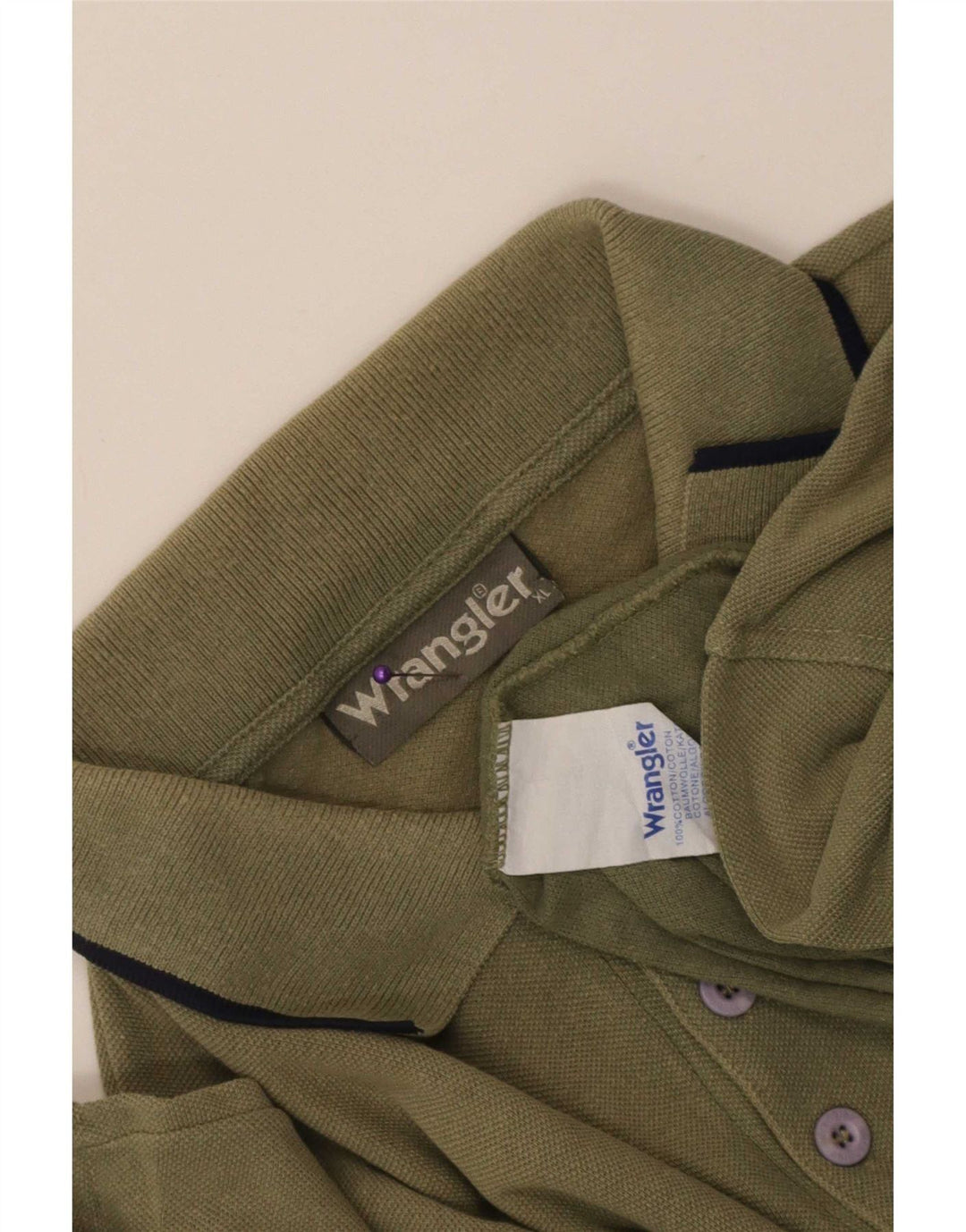 Wrangler Mens Polo Shirt XL Khaki Cotton
