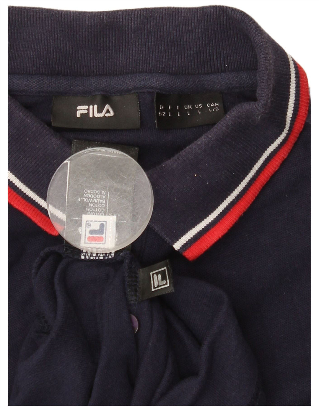 FILA Mens Polo Shirt Large Navy Blue Cotton