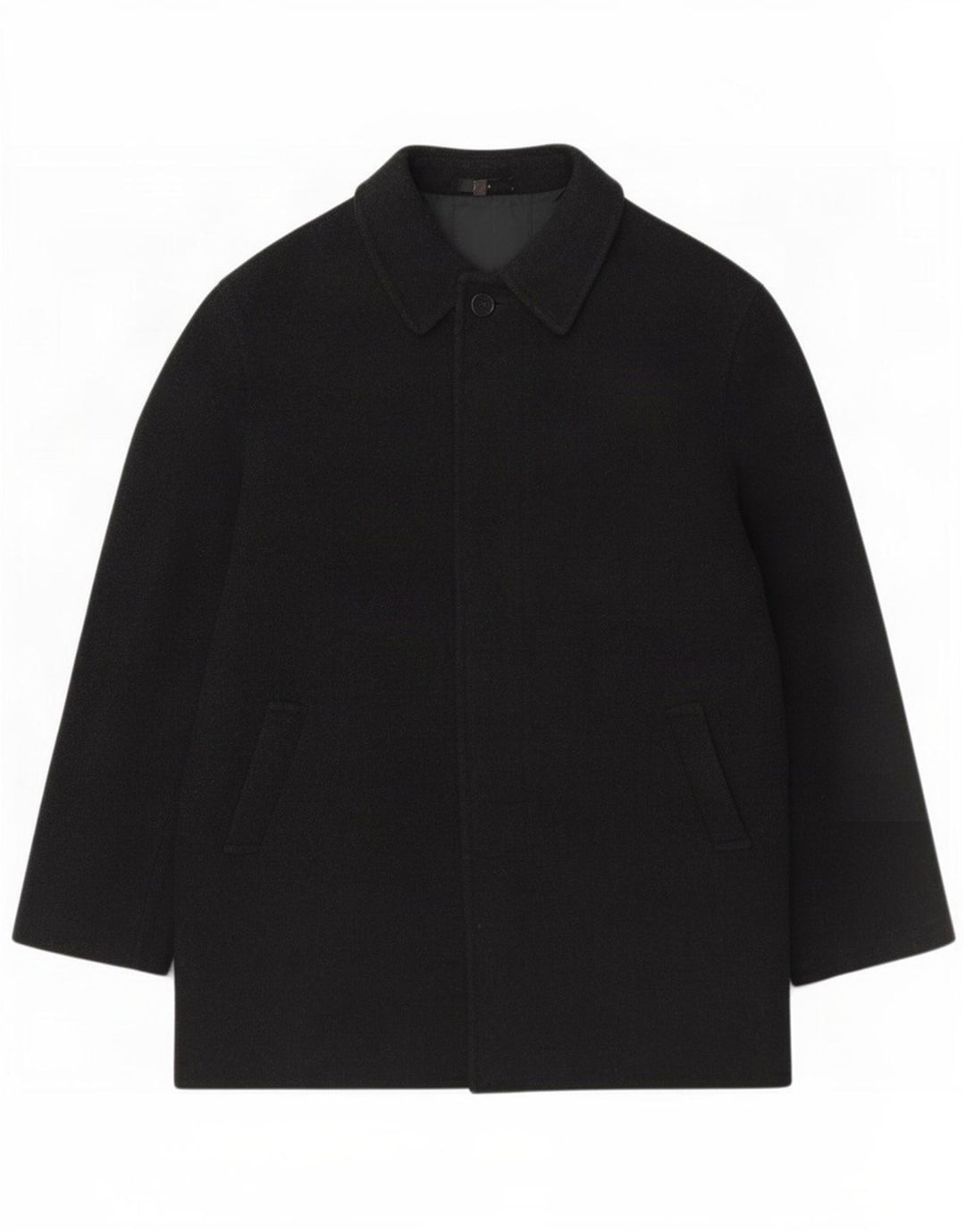 Zara Herre Overfrakke UK 42 XL Sort Uld