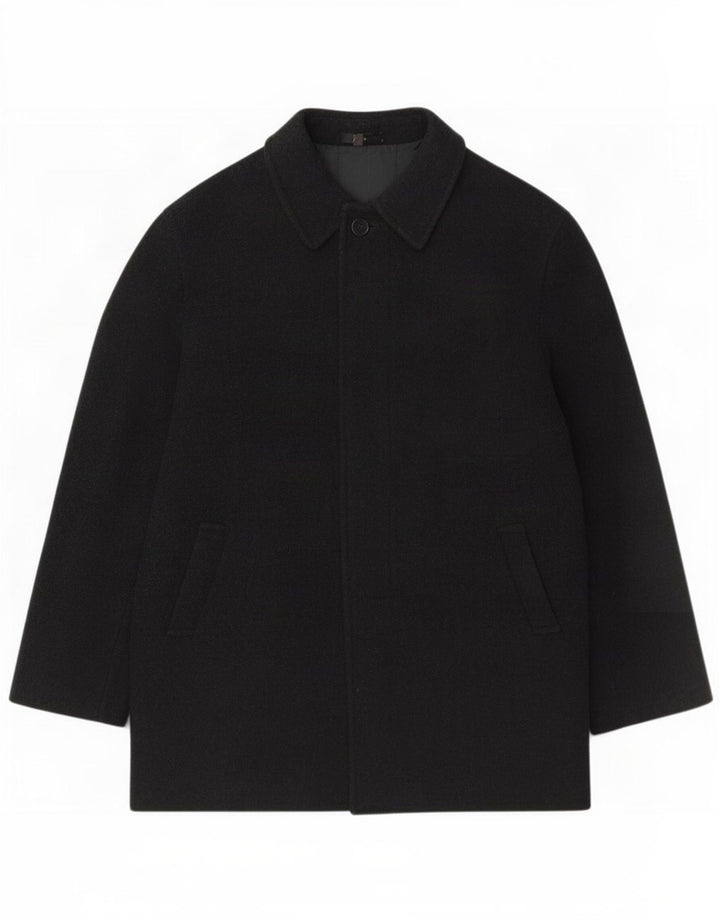 Zara Herre Overfrakke UK 42 XL Sort Uld