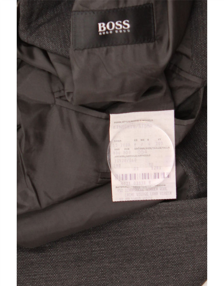 HUGO BOSS Mens 3 Button Blazer Jacket EU 54 2XL Grey Wool