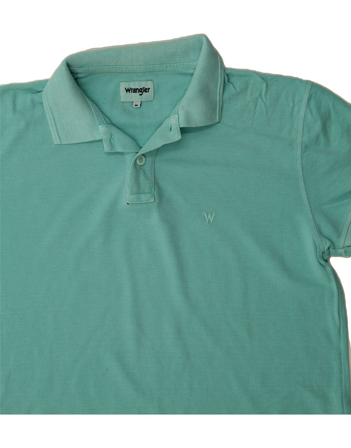 WRANGLER Mens Polo Shirt Medium Turquoise Cotton Vintage Wrangler and Second-Hand Wrangler from Messina Hembry 