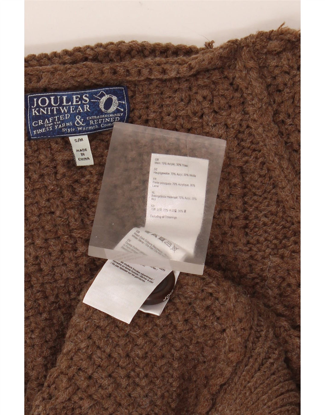 Joules Womens Oversized Poncho Jumper UK 10 Small Brown Acrylic