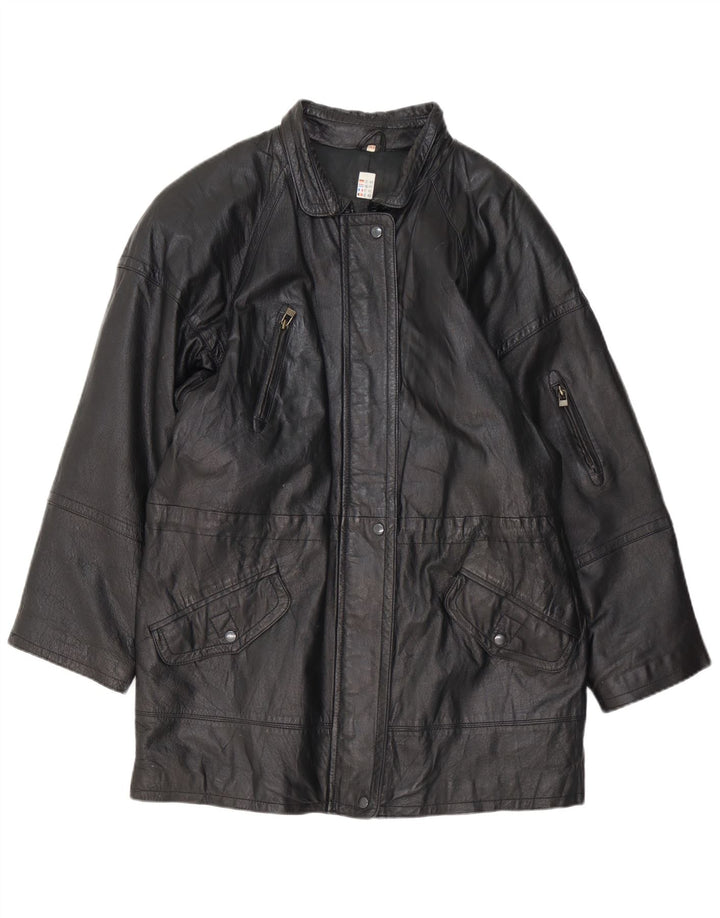 Vintage Damen Lederjacke EU 40 Medium Schwarz