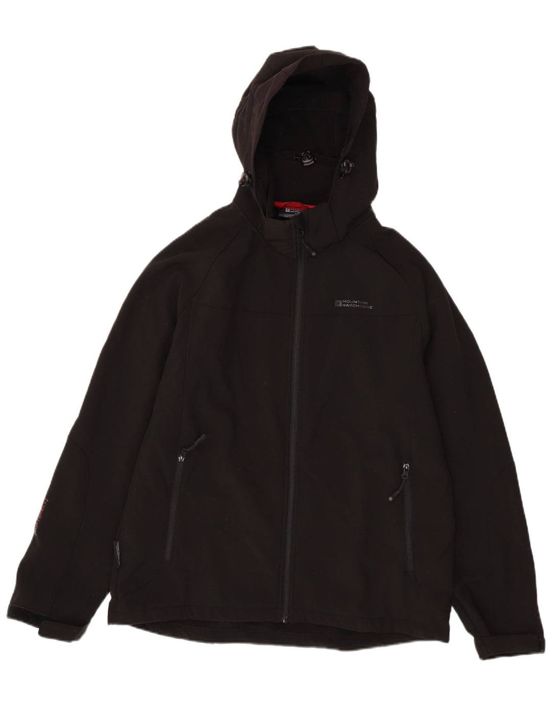 MOUNTAIN WAREHOUSE Mens Hooded Windbreaker Jacket UK 40 Large Black