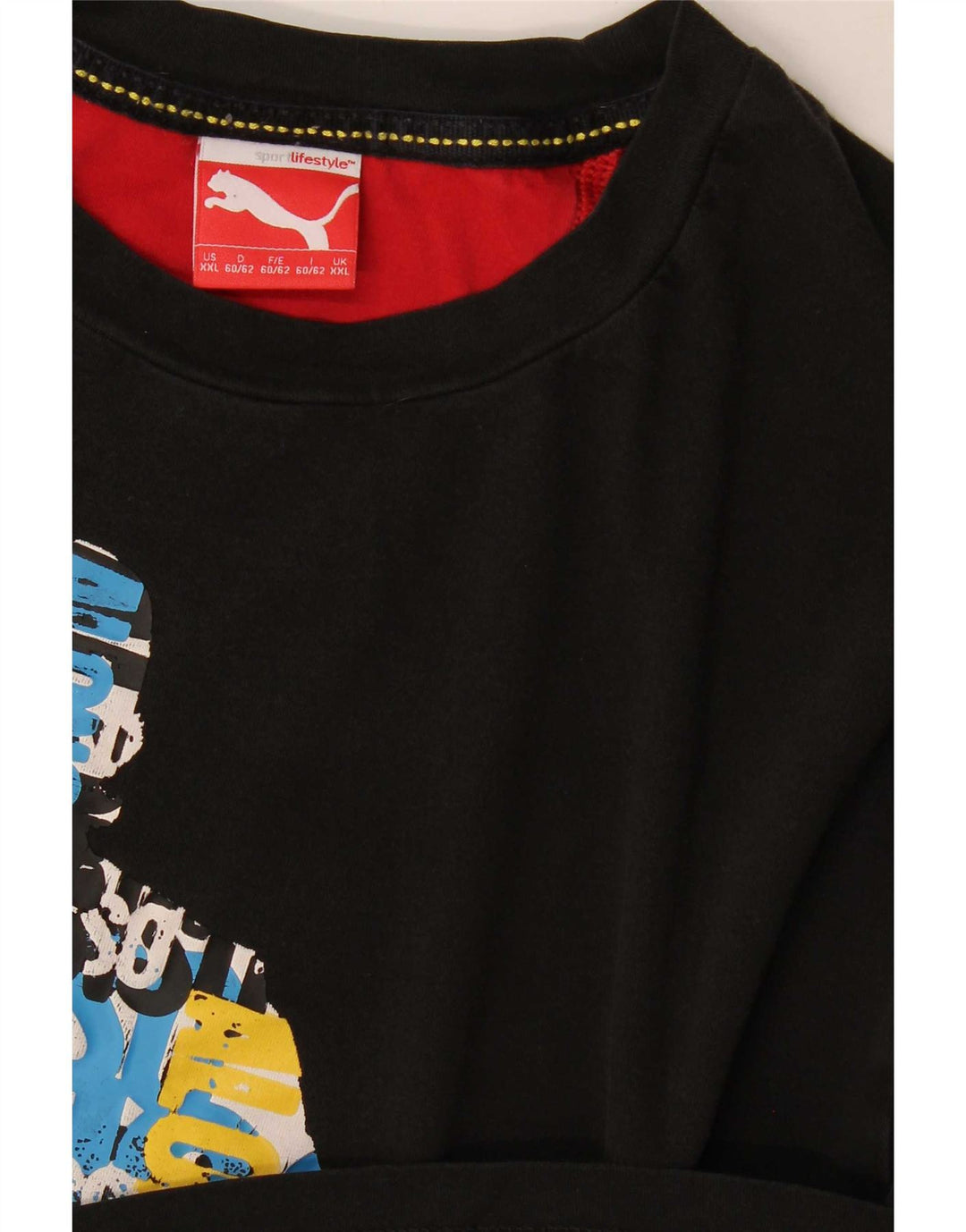 Puma Mens Graphic T-Shirt Top 2XL Black