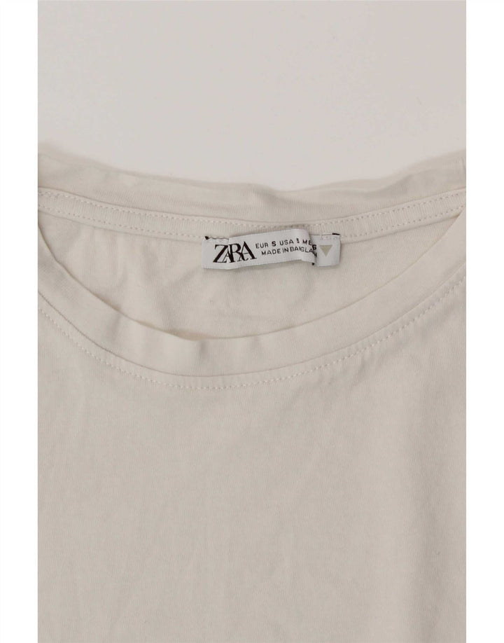 T-shirt Zara da donna Top UK 10 piccola bianca
