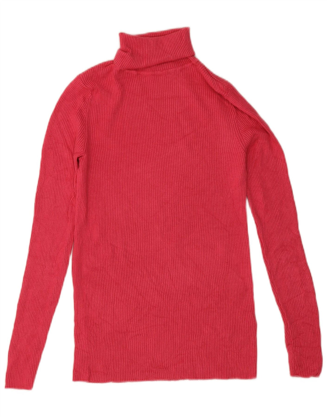 Marks & Spencer Womens Roll Neck Jumper Sweater UK 10 Small Pink Viscose