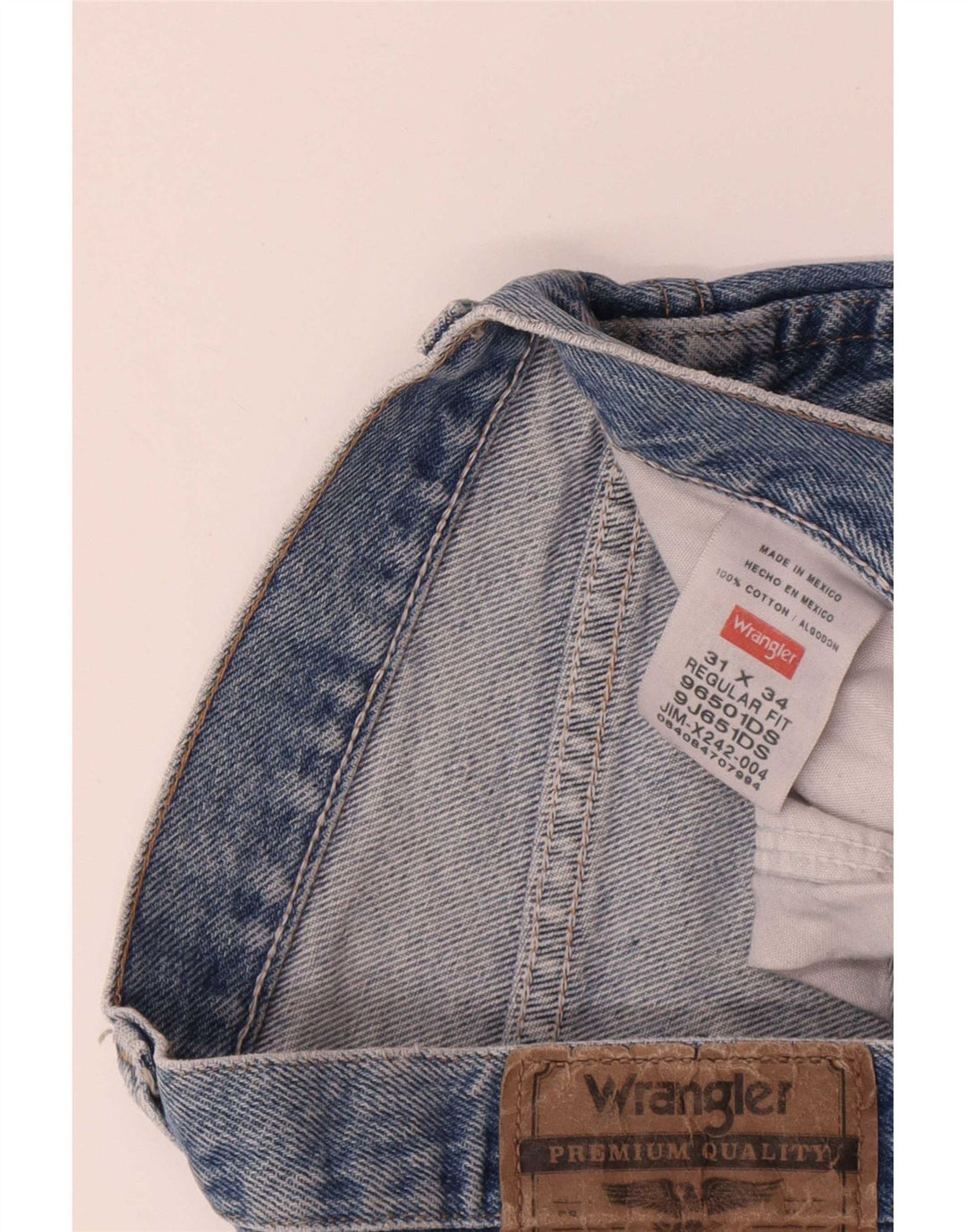Pantaloncini di jeans vestibilità regolare da uomo Wrangler W31 cotone blu medio