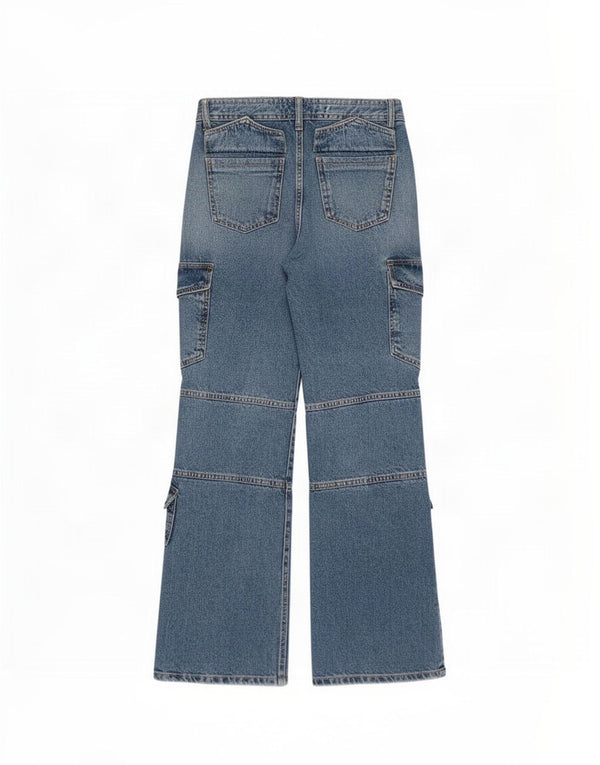 Женские прямые джинсы карго Zara EU 34 2XS W28 L31 синие