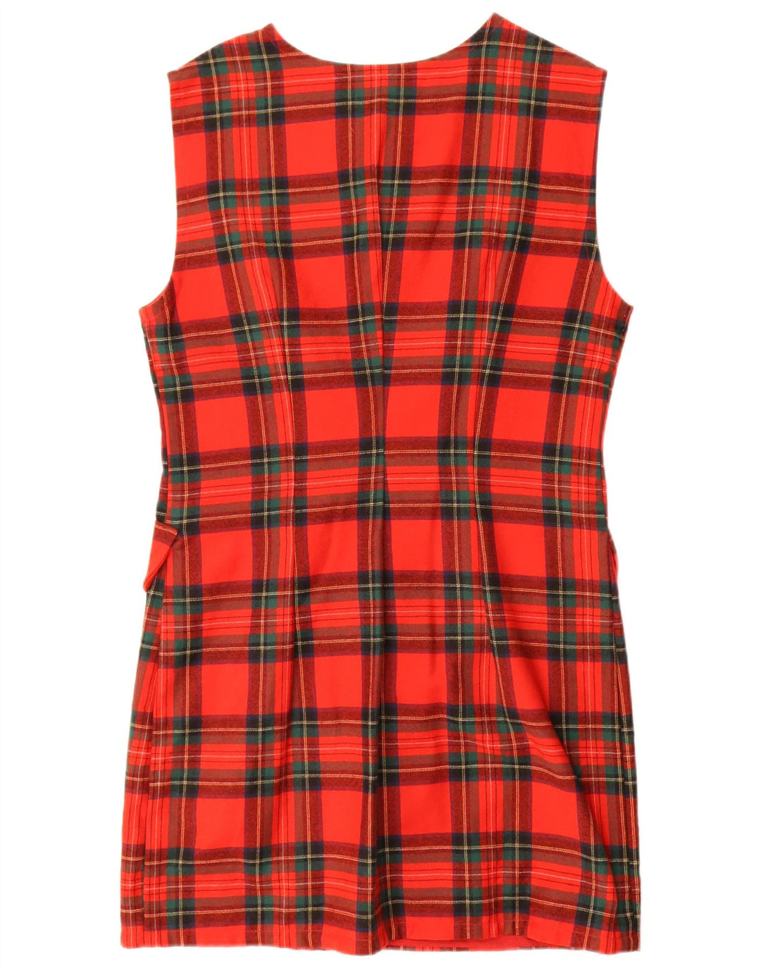 Vintage Womens Sleeveless Sheath Dress UK 14 Medium Red Check