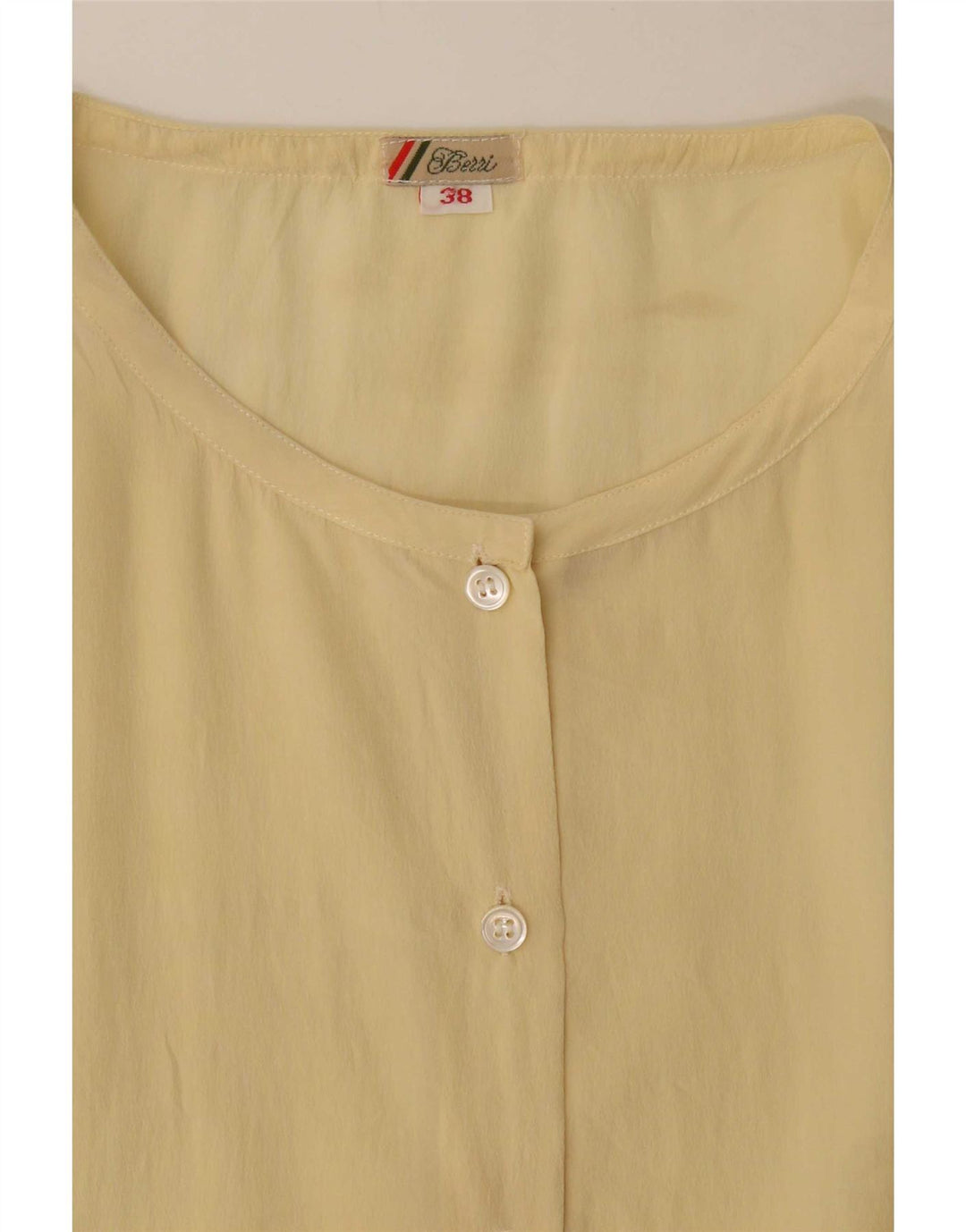 Berri Womens Short Sleeve Shirt Blouse EU 38 Medium Yellow