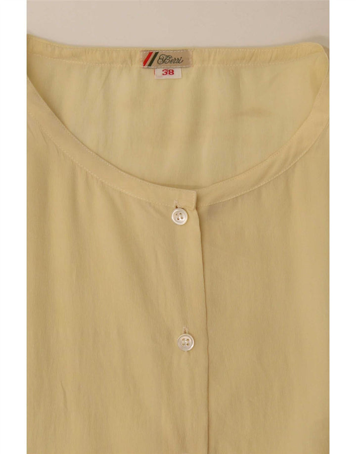 Berri Womens Short Sleeve Shirt Blouse EU 38 Medium Yellow