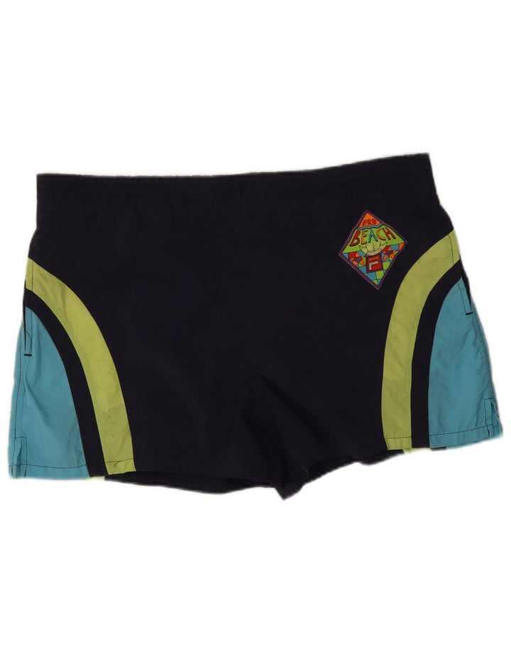 Fila Mens Swimming Shorts IT 50 Medium  Navy Blue Colourblock