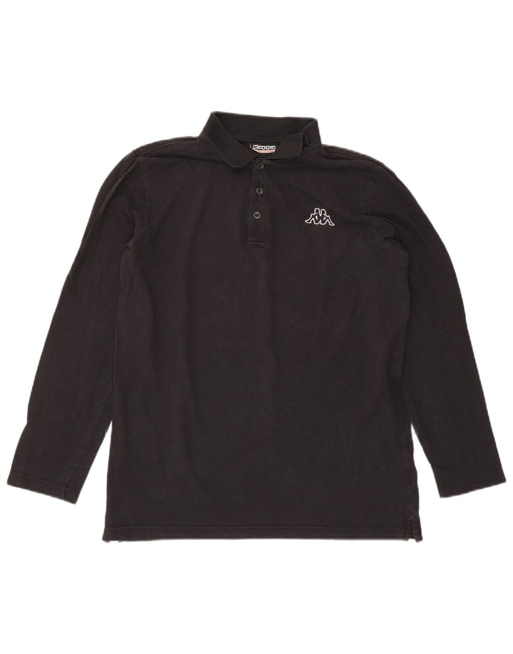 Kappa Langærmet Polo Shirt til mænd Medium Sort Bomuld