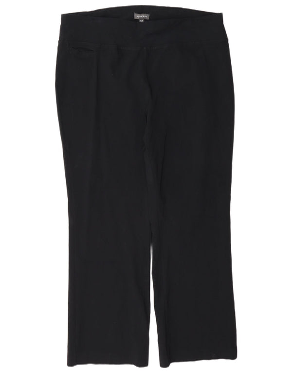 Marks & Spencer Pantalones casuales de cintura alta para mujer UK 20 2XL W42 L29 Negro