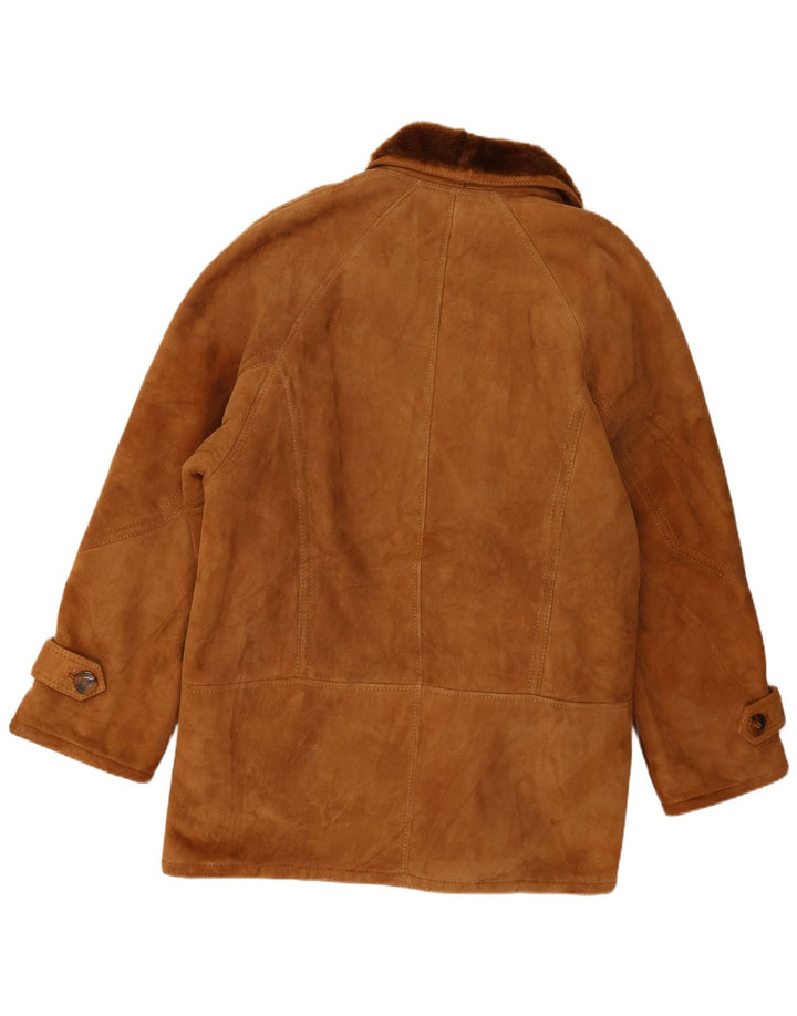 Vintage férfi Shearling dzseki IT 54 2XL barna