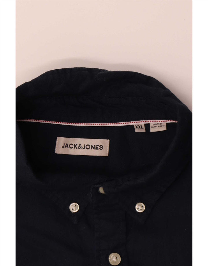 Jack & Jones Mens Shirt 2XL Navy Blue Cotton