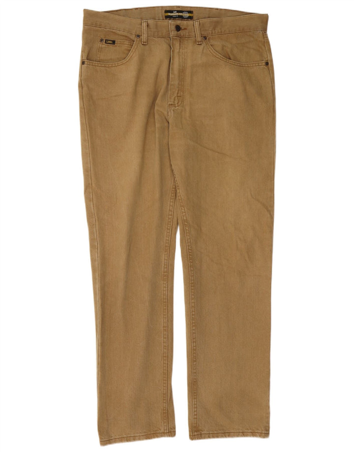 Lee Herren-Jeans mit normaler Passform, gerade Passform, W38, L32, braune Baumwolle