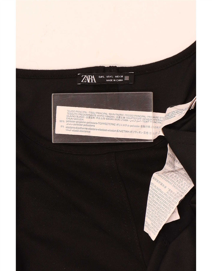 Vestido feminino Zara UK 16 grande poliéster preto