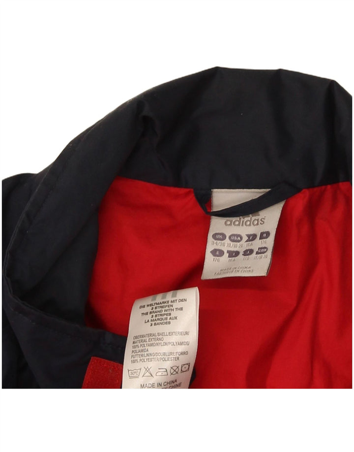 Adidas Boys Raincoat 15-16 Years Navy Blue Colorblock Polychlorid