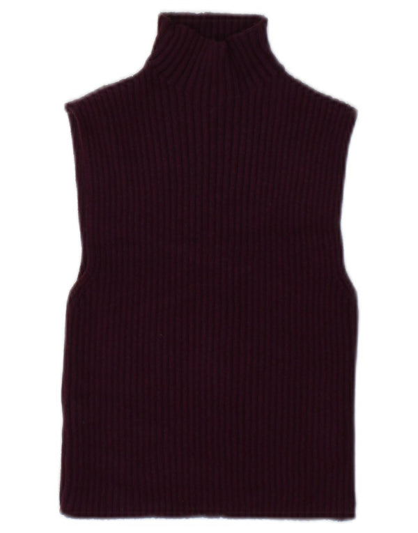 Zara Womens Crop Vest Top UK 10 Small Burgundy Viscose