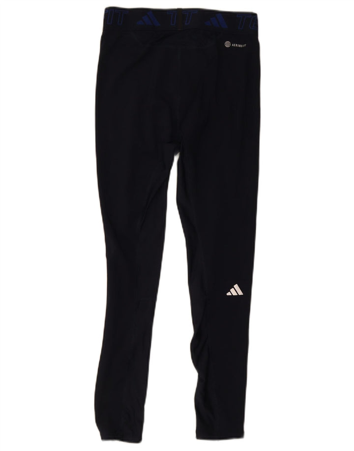 Adidas Womens Aeroready Leggings UK 12 Medium Navy Blue Polyester