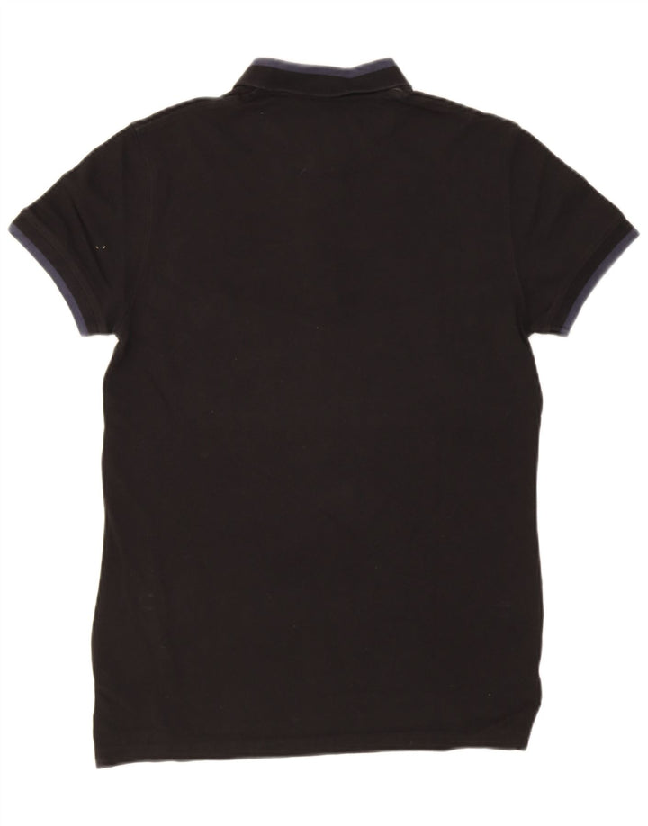 Massimo Dutti Herren-Poloshirt mit lässiger Passform, mittelschwarz