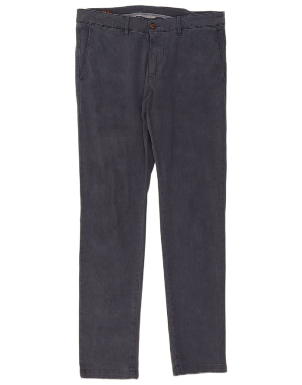 Calça Chino Rifle Mens Slim W32 L32 Algodão Geométrico Azul Marinho