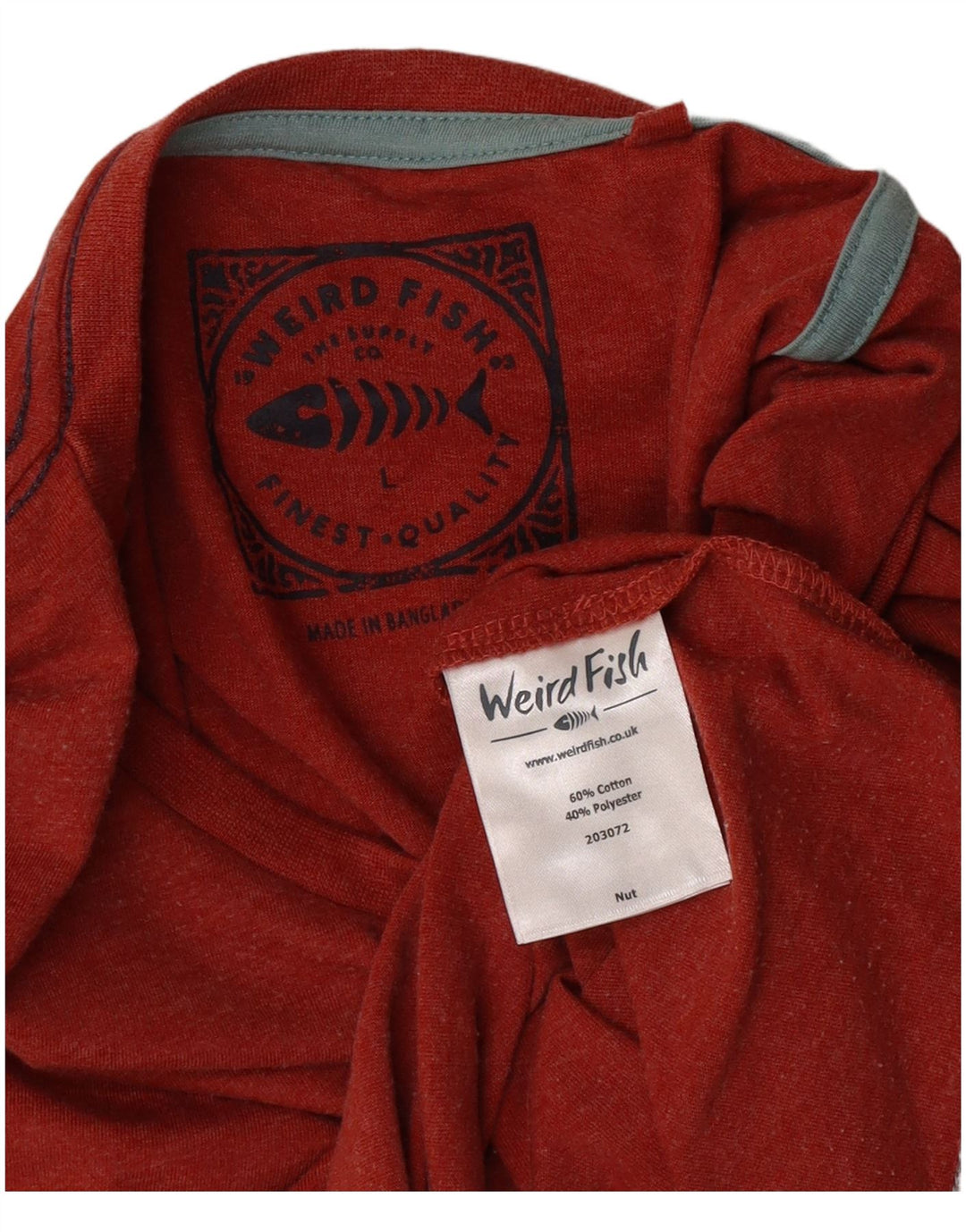 Weird Fish Mens Graphic T-Shirt Top Large Red Cotton