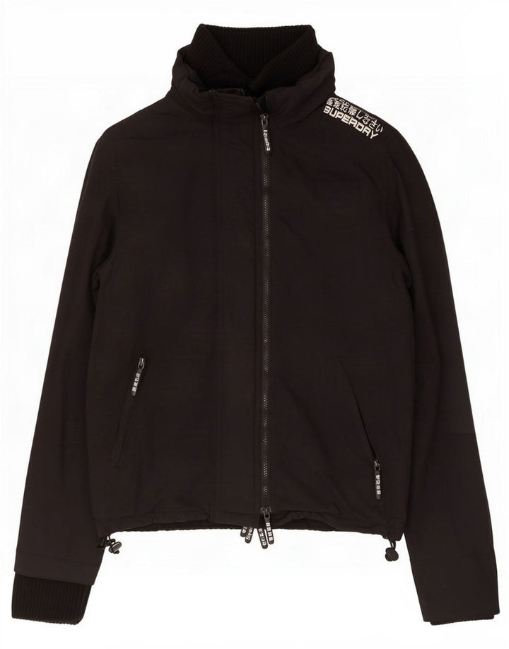Jaqueta de chuva feminina Superdry UK 14 grande nylon preto