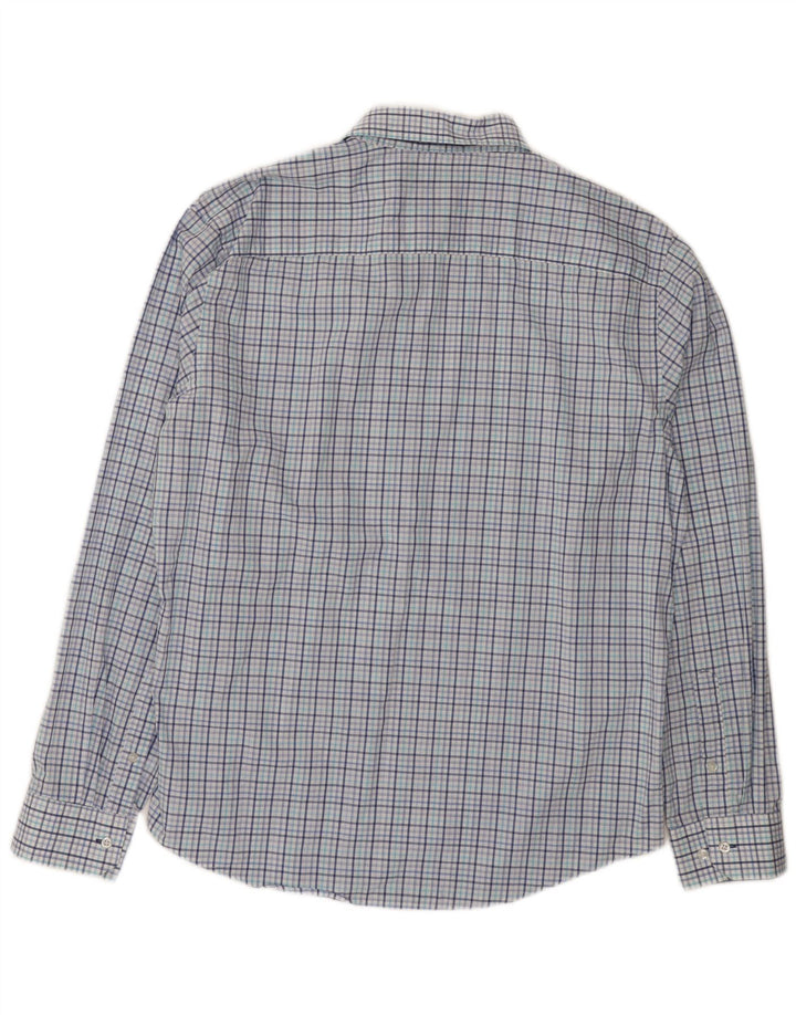 Izod Chemise Homme Taille 16 1/2 Grand Coton à Carreaux Bleu
