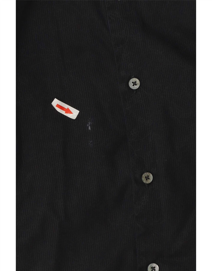 Ted Baker Mens Shirt Size 3 Medium Grey Pinstripe Cotton