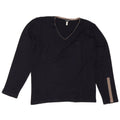 Armani Jeans Pull Col V Homme Bleu Marine Moyen Laine Colorblock