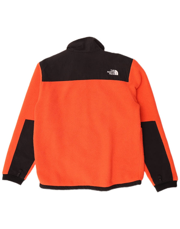The North Face Womens Fleece Jacket UK 14 Large Orange Colourblock