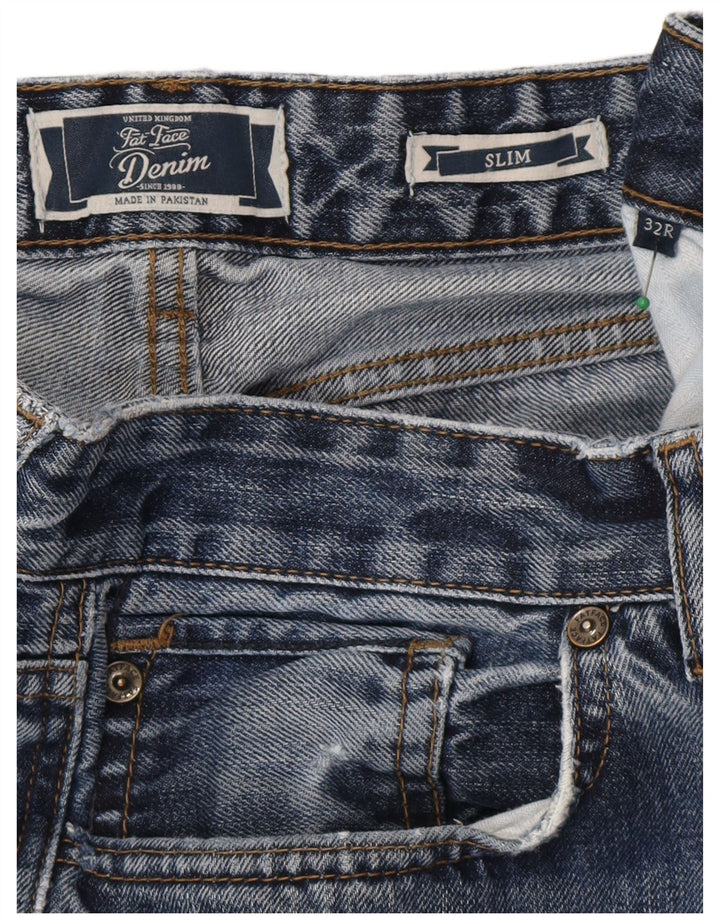Męskie jeansy slim fit Fat Face W32 L32 Niebieskie bawełniane