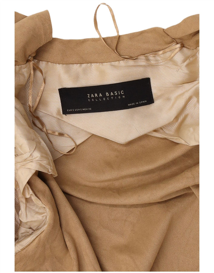 Zara Womens Oversized Asymmetric Cardigan Sweater UK 10 Small Beige