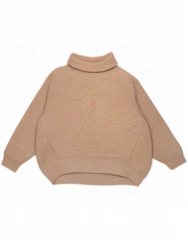 Marks & Spencer Damski sweter oversize z golfem, UK 16, duży, beżowy