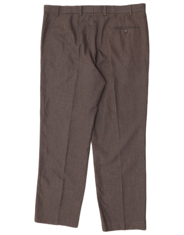 Marks & Spencer Herre Regular Fit Suit Bukser W38 L31 Grå polyester