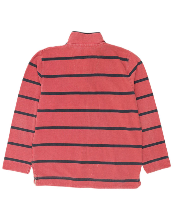 Crew Clothing Felpa con collo con zip da uomo Maglione grande cotone a righe rosse