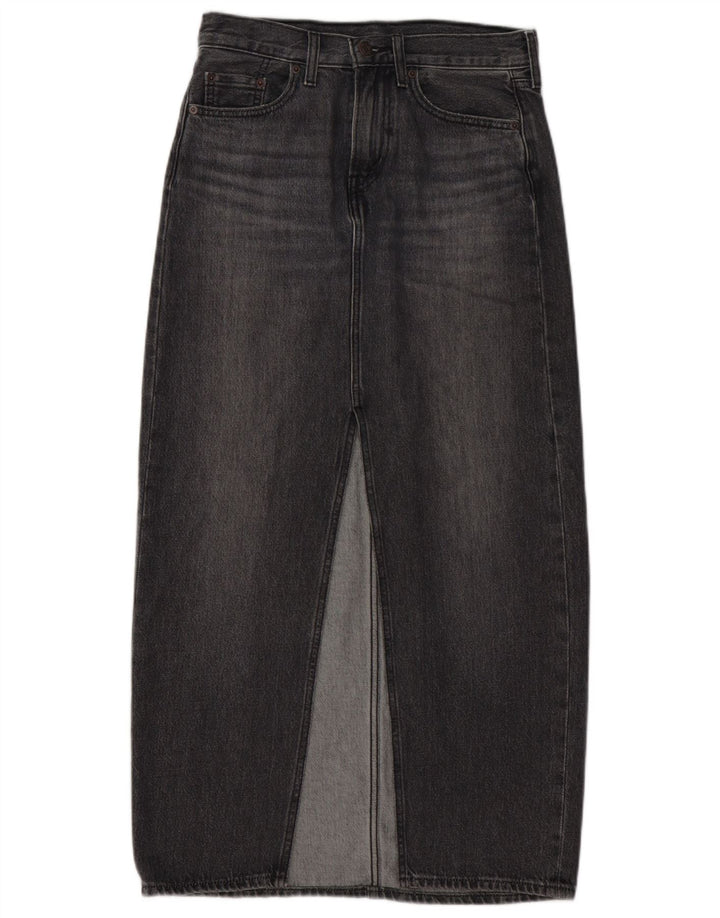 LEVI'S Womens Denim Skirt W25 XS Grey Cotton