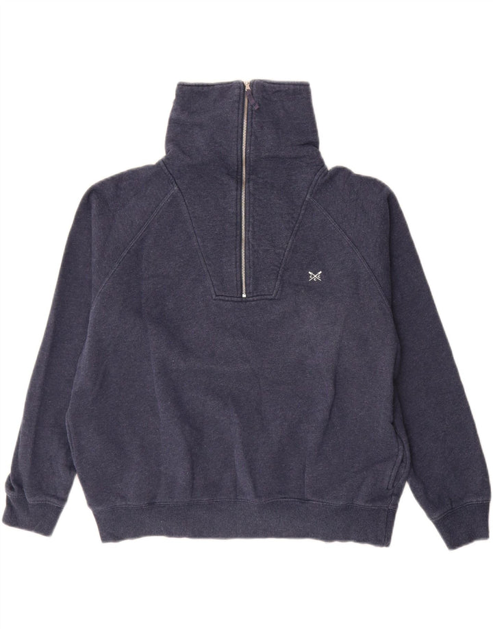 CREW CLOTHING Womens Oversized Sweatshirt Jumper UK 10 Small Navy Blue