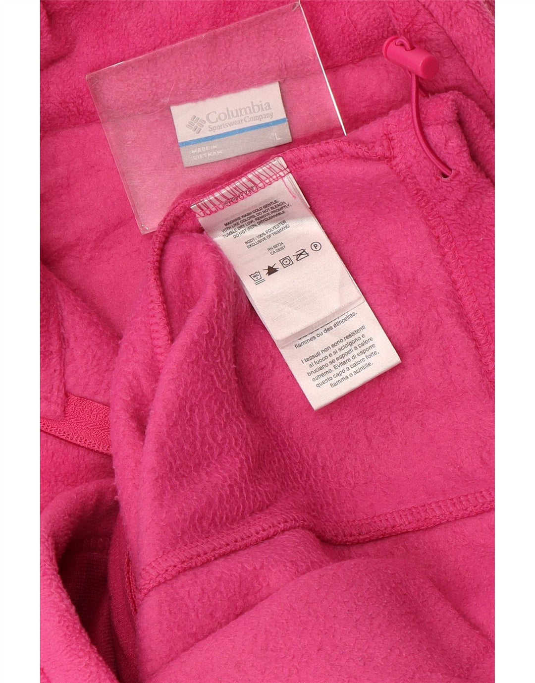COLUMBIA Womens Fleece Jacket UK 16 Large Pink Polyester