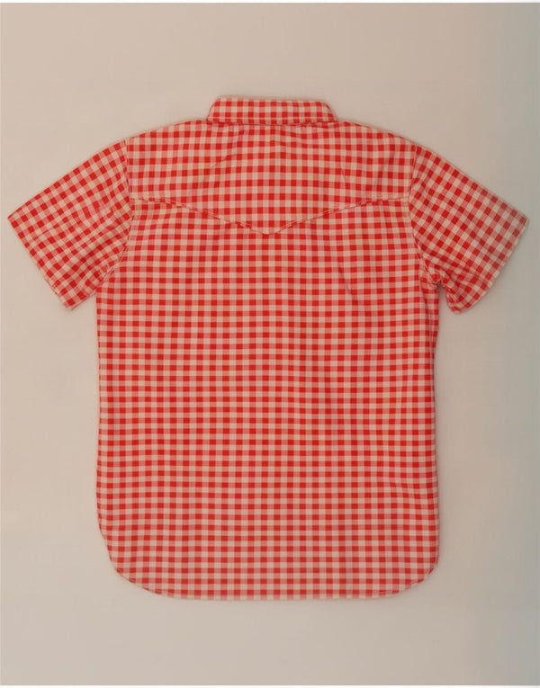 Chemise à manches courtes femme vintage UK 12 Medium Pink Gingham