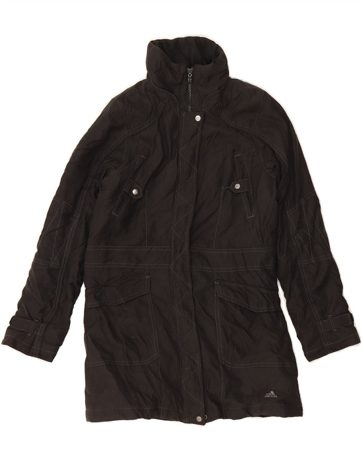 ADIDAS Girls Windbreaker Coat 11-12 Years Black Polyester Vintage Adidas and Second-Hand Adidas from Messina Hembry 